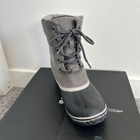 Sorel Womens Slimpack 2 Lace Winter Waterproof Ankle Boots Size 7.5 Quarry Black - Picture 4 of 14
